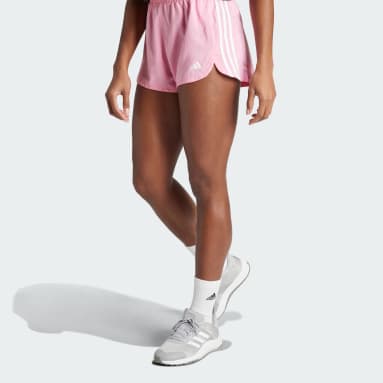 Women's Training Pink Pacer Training 3-Stripes Woven High-Rise Shorts