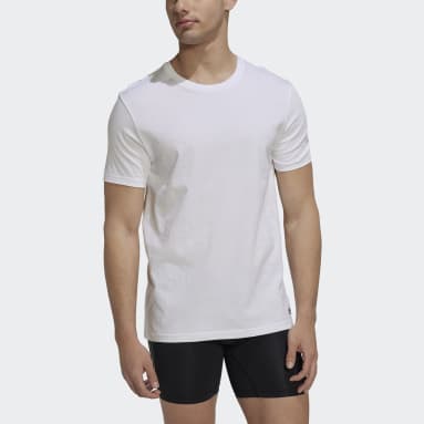 T-shirt ras-du-cou en coton Active Flex blanc Hommes Entraînement