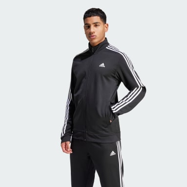 Muži Sportswear čierna Tepláková bunda Primegreen Essentials Warm-Up 3-Stripes