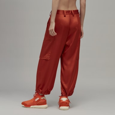 Women Y-3 Red Y-3 Classic Tech Silk Cargo Pants