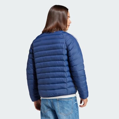 Men Originals Blue Padded Stand-Up Collar Puffer Jacket