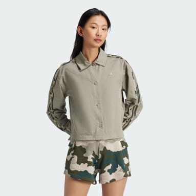 Coach jacket Essentials Camo Printed 3-Stripes Twill