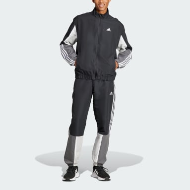 Men Sportswear Black Sportswear Colorblock 3-Stripes Track Suit