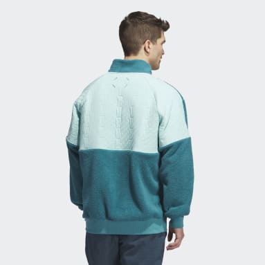 남성 Golf Turquoise 아디크로스 패디드 플리스 하프집 재킷