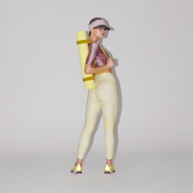 ผู้หญิง adidas by Stella McCartney สีเหลือง กางเกงรัดรูปเทรนนิงเจ็ดส่วนพิมพ์ลาย adidas by Stella McCartney TruePurpose Optime