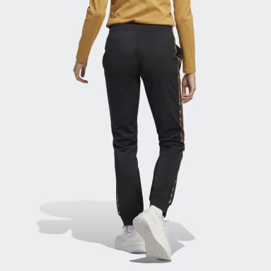 adidas Pantalon de survêtement Primegreen Essentials Warm-Up Slim Tapered 3-Stripes Noir Femmes Sportswear