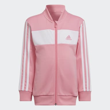 Children 4-8 Years Sportswear Pink Essentials 3-Stripes Shiny Track Suit