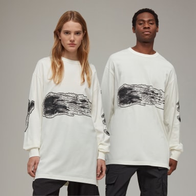 T-shirt à manches longues graphique à logo Y-3 blanc Y-3