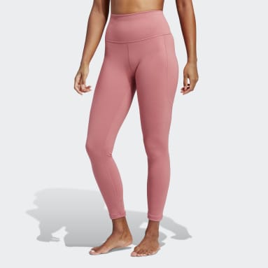 ADIDAS Womens Techfit 3-Stripe Training Tight Leggings, Pink Small, HL6089