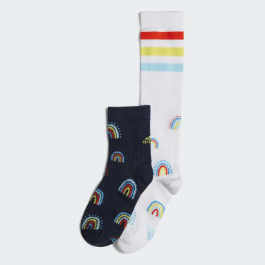 Kinder Fitness & Training Rainbow Socken, 2 Paar Weiß