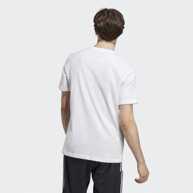 Men Sportswear White Essentials Single Jersey Linear Embroidered Logo T-Shirt