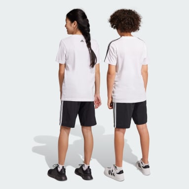 Shorts Malha Essentials 3-Stripes Preto Kids Sportswear