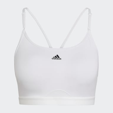 Buy Adidas Aeroreact Light Support Hyperglam Printed Bra In Grey