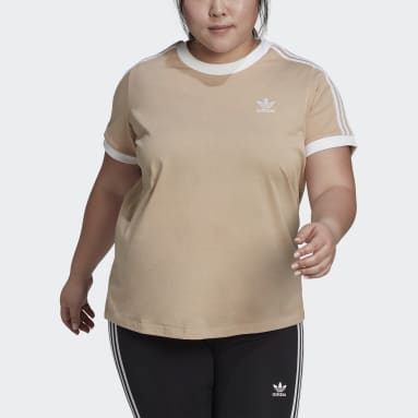 T-shirt adicolor Classics 3-Stripes (Curvy) Beige Donna Originals