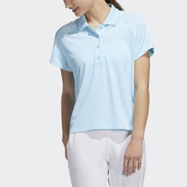 Women Golf Blue Mélange Polo Shirt