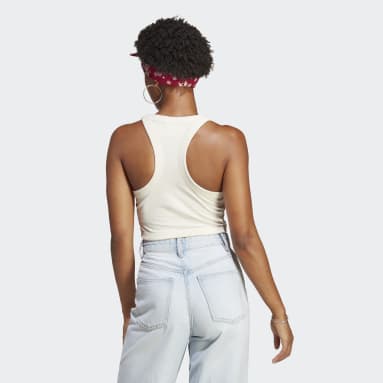 Women Lifestyle Beige 아디컬러 클래식 3S 쇼트 탱크탑