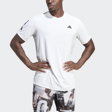 ผู้ชาย เทนนิส สีขาว เสื้อยืดเทนนิส Club 3-Stripes