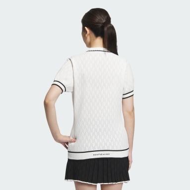 Women Golf White 프라임니트 반팔 폴로 셔츠