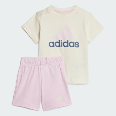 Kids sportswear Beige Essentials Organic Cotton Tee and Shorts Set