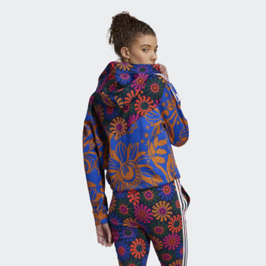 Veste à capuche adidas x FARM Rio Bleu Femmes Sportswear