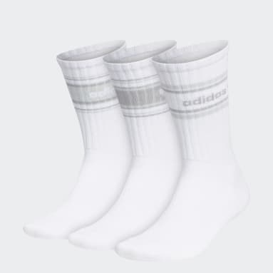 Men Originals White Forum Rib Crew Socks 3 Pairs