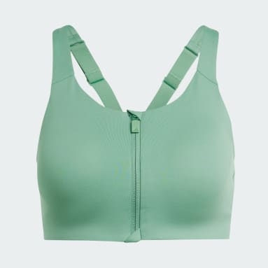 Women Training Green TLRD Impact Luxe High-Support Zip Bra