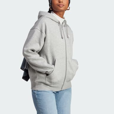 Ženy Originals Siva Mikina s kapucňou Essentials Full-Zip Boyfriend