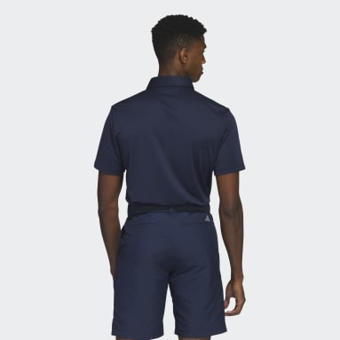 Men Golf Blue Chest-Print Golf Polo Shirt