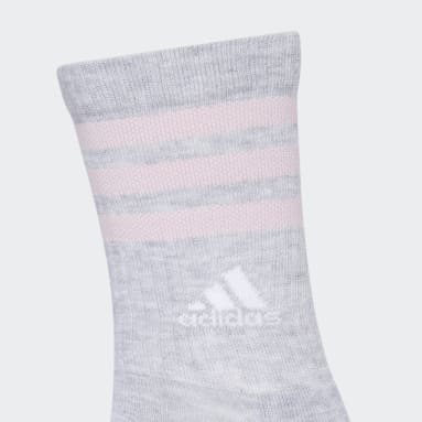 Women's Training Yellow Cushioned 3-Stripes Crew Socks 3-Pack