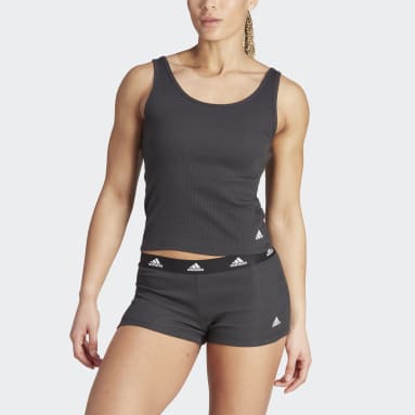 Women Training Black Active Flex Ribbed Tank Top