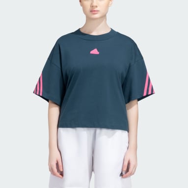 Women Training Turquoise FUTURE ICONS 3 STRIPES TEE    