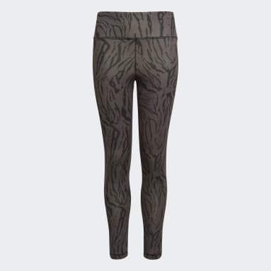 Calzas Optime AEROREADY Sport Icon Animal Print 7/8 Gris Niña Sportswear
