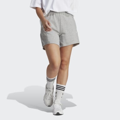 Shorts Moletinho Adicolor Essentials Cinza Mulher Originals