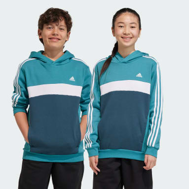 Sudadera con capucha Tiberio Colorblock Fleece 3 bandas (Adolescentes) Turquesa Niño Sportswear