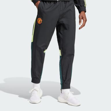 Men Soccer Black Manchester United Woven Track Pants