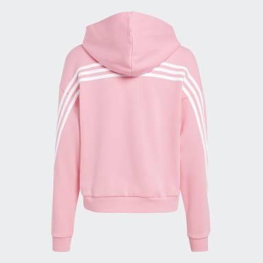 Girls Sportswear Pink Future Icons 3-Stripes Full-Zip Hoodie