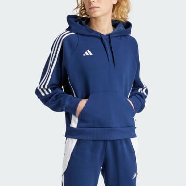 Kvinder Fodbold Blå Tiro 24 Sweat hættetrøje