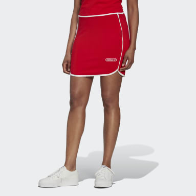 Mini Falda con Uniones con Detalles Rojo Mujer Originals