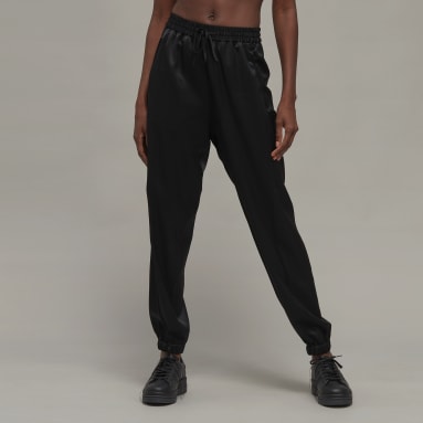 Women Y-3 Black Y-3 Tech Silk Cuffed Pants