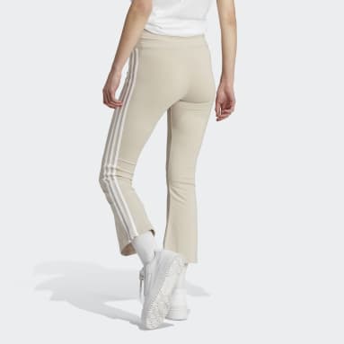 Licras Adicolor Classics 3 Rayas 7/8 Flare Beige Mujer Originals