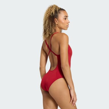 씬 스트랩 브이백 수영복