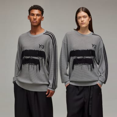 เสื้อสเวตเตอร์คอกลมผ้าถักพิมพ์ลาย Y-3