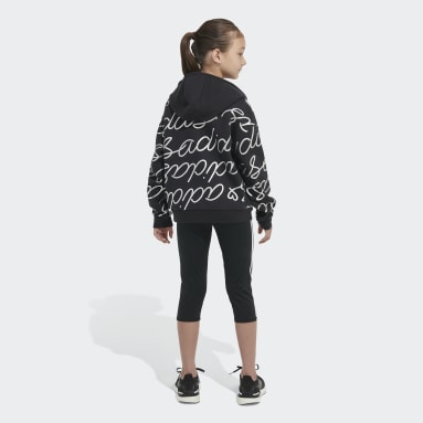 Youth Training Black Adi Script Fleece Pullover Hoodie