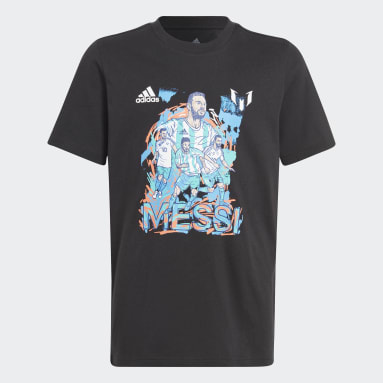 Girls Football Black Messi Football Graphic Tee