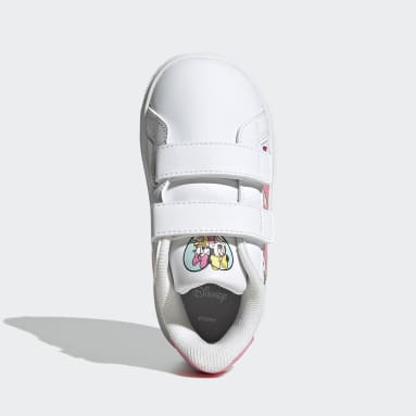 Chaussure à lacets élastiques et scratchs sur le dessus Minnie Mouse Grand Court Blanc Enfants Sportswear
