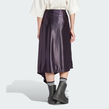 Women Originals Purple High-Waisted Satin Skirt