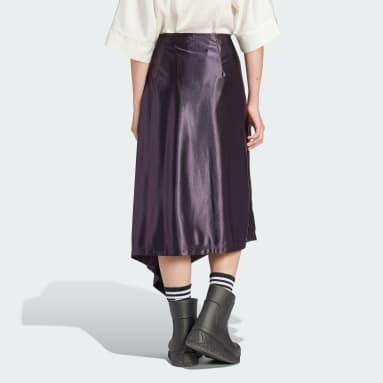 Saia de Cetim com Cintura Subida Roxo Mulher Originals
