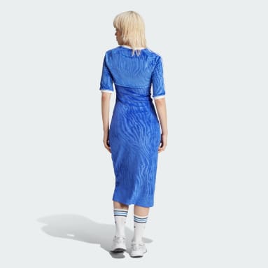 Women's Originals Blue Velour Versatile Dress