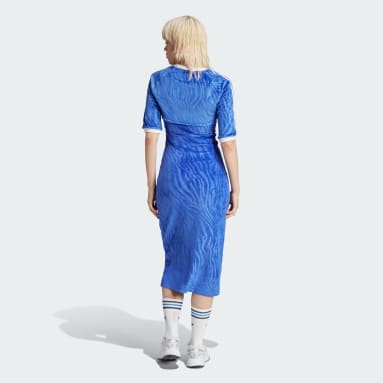 Vestido Veludo Versatile Azul Mulher Originals