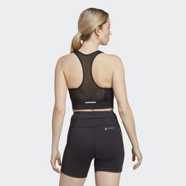 Top Médio Suporte Running Pocket Preto Mulher Training